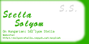 stella solyom business card